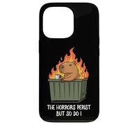 Funny Unbothered The Horrors Persist But So Do I Capybara Carcasa para iPhone 13 Pro
