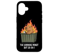 Funny Unbothered The Horrors Persist But So Do I Capybara Carcasa para iPhone 16