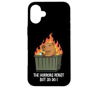 Funny Unbothered The Horrors Persist But So Do I Capybara Carcasa para iPhone 16 Plus