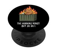 Funny Unbothered The Horrors Persist But So Do I Capybara PopSockets PopGrip Adhesivo
