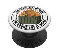 Funny Unbothered This Little Light of Mine Shine Capybara PopSockets PopGrip Adhesivo