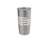 Funny Uncle - The Man, The Myth, The Alibi Vaso térmico de acero inoxidable de doble pared