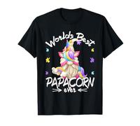 Funny Unicorn Dad GNOME For Fathers Day Worlds Best Papacorn Camiseta