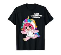 Funny Unicorn - Personaje Principal de Anime Energy Crazy Kid Girls Camiseta
