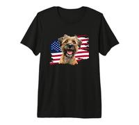 Funny USA Flag 4th July Fourth America Border Terrier Lover Camiseta Premium