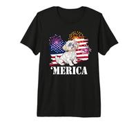 Funny USA Flag 4th July Merica American Maltese Lover Camiseta Premium