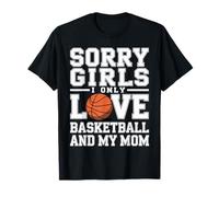 Funny Valentine I Only Love Basketball and My Mom Valentine Camiseta