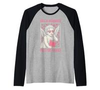 Funny Valentines Cupido Love Is Overrated Pass The Snacks Camiseta Manga Raglan