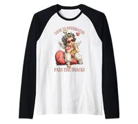 Funny Valentines Cupido Love Is Overrated Pass The Snacks Camiseta Manga Raglan