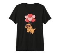 Funny Valentines Day Heart Balloons Goldendoodle Dog Lover Camiseta Premium