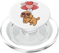 Funny Valentines Day Heart Balloons Goldendoodle Dog Lover PopSockets PopGrip para MagSafe