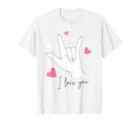 Funny Valentines Day I Love You Hand Sign Language ASL Heart Camiseta