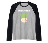 Funny Vegetable Turnips Food Minimalist Simple I'm a Turnip Camiseta Manga Raglan
