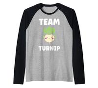 Funny Vegetable Turnips Food Minimalist Simple Team Turnip Camiseta Manga Raglan