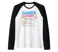 Funny Video Games Gamers Gaming Gamer Logic Camiseta Manga Raglan