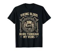 Funny Viking Blood Runs Through My Veins Vikings Norse Camiseta
