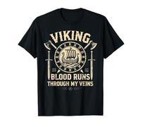 Funny Viking Blood Runs Through My Veins Vikings Norse Camiseta
