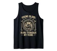 Funny Viking Blood Runs Through My Veins Vikings Norse Camiseta sin Mangas