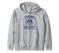 Funny Viking Blood Runs Through My Veins Vikings Norse Sudadera con Capucha