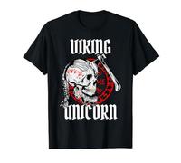 Funny Viking Unicorn Hacha Skull Norse Mythology Odin Dad Men Camiseta gráfica económica, Hombre, Negro, XL