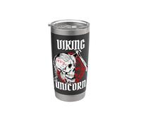 Funny Viking Unicorn Hacha Skull Norse Mythology Odin Dad Men Vaso térmico de acero inoxidable de doble pared