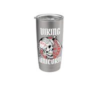 Funny Viking Unicorn Hacha Skull Norse Mythology Odin Dad Men Vaso térmico de acero inoxidable de doble pared