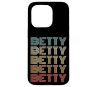 Funny Vintage 70s Repeated Text Design First Name Betty Carcasa para iPhone 15 Pro