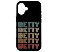 Funny Vintage 70s Repeated Text Design First Name Betty Carcasa para iPhone 16