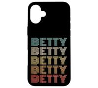 Funny Vintage 70s Repeated Text Design First Name Betty Carcasa para iPhone 16 Plus