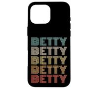 Funny Vintage 70s Repeated Text Design First Name Betty Carcasa para iPhone 16 Pro MAX