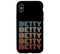 Funny Vintage 70s Repeated Text Design First Name Betty Carcasa para iPhone X/XS