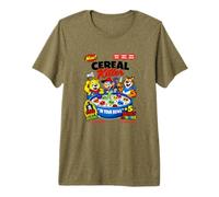 Funny Vintage Dark Humor Cereal Killer Food Skull Graphic Camiseta Premium