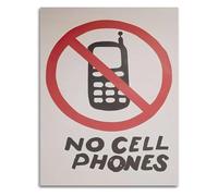 Funny Vintage Rules Poster Canvas Wall Art No Cell Phones Allowed Retro Sign for Dining Room Bar Restaurant Decor(Unframed,12x18inch(30x45cm))