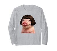 Funny Viral Pig with a Bob Haircut Black Hair Pig Meme Wig Manga Larga