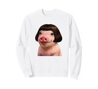 Funny Viral Pig with a Bob Haircut Black Hair Pig Meme Wig Sudadera