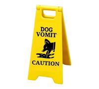 Funny Vomit Sign, Novelty Vomiting Sign, Creative 3D Printed Cat Caution Cute Humor Desk Decoration for Home, Bathroom, Classroom, Workplace Display, 4.72x2.36x4.72 inches