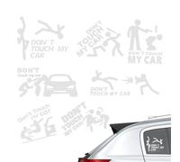 Funny Warning Bumper Sticker Decal - 5.91x4.72 Inches Don't Touch My Car Decal | Funny Text Cars Stickers | Pvc Waterproof Don't Warning Decals for Car Truck Suv Window Laptop