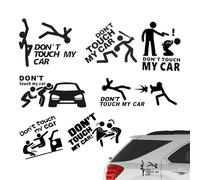 Funny Warning Bumper Sticker Decal - 5.91x4.72 Inches Don't Touch My Car Decal | Funny Text Cars Stickers | Pvc Waterproof Don't Warning Decals for Car Truck Suv Window Laptop