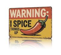Funny Warning I Spice Things Up Metal Sign Vintage Tin Decor For Dorm Room Game Room Kitchen Pepper Enthusiast Wall-Art Gift Idea 8 X 12 inch