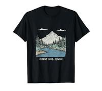 Funny Water River Pun Estado de ánimo Actual: fluyendo Camiseta gráfica económica, Hombre, Negro, L