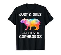Funny Watercolor Giant Cavy Rodent Colorful Capybara Camiseta