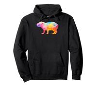 Funny Watercolor Giant Cavy Rodent Colorful Capybara Sudadera con Capucha