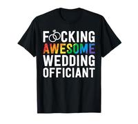 Funny Wedding Officiant Gift Awesome LGBT Gay Wedding Camiseta