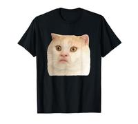 Funny Weird Cat Face Meme Silly Hilarious Cat Confused Camiseta