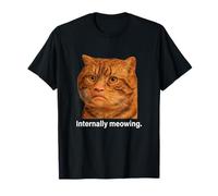 Funny Weird Cat Face Meme Silly Hilarious Mad Cat Confused Camiseta