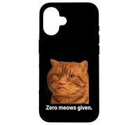 Funny Weird Cat Face Meme Silly Hilarious Mad Cat Confused Carcasa para iPhone 16