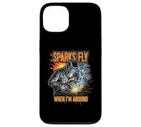 Funny Welder Sparks Fly Fabricator Humor Design Carcasa para iPhone 13
