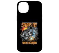 Funny Welder Sparks Fly Fabricator Humor Design Carcasa para iPhone 14 Plus