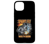 Funny Welder Sparks Fly Fabricator Humor Design Carcasa para iPhone 15 Plus