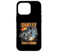 Funny Welder Sparks Fly Fabricator Humor Design Carcasa para iPhone 16 Pro